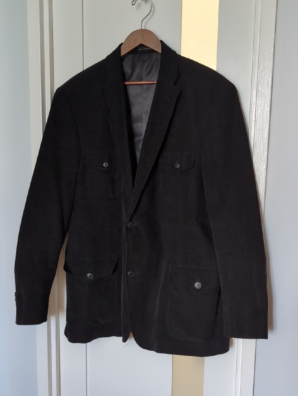 Black Modern Fit Cordoroy Blazer
